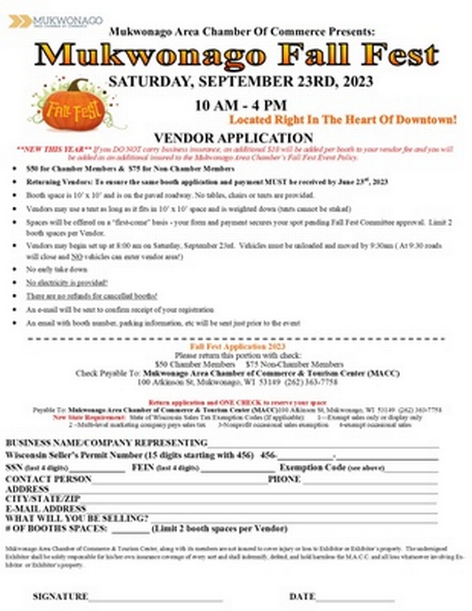 Mukwonago Area Chamber Fall Fest 2023 Sep 23, 2023